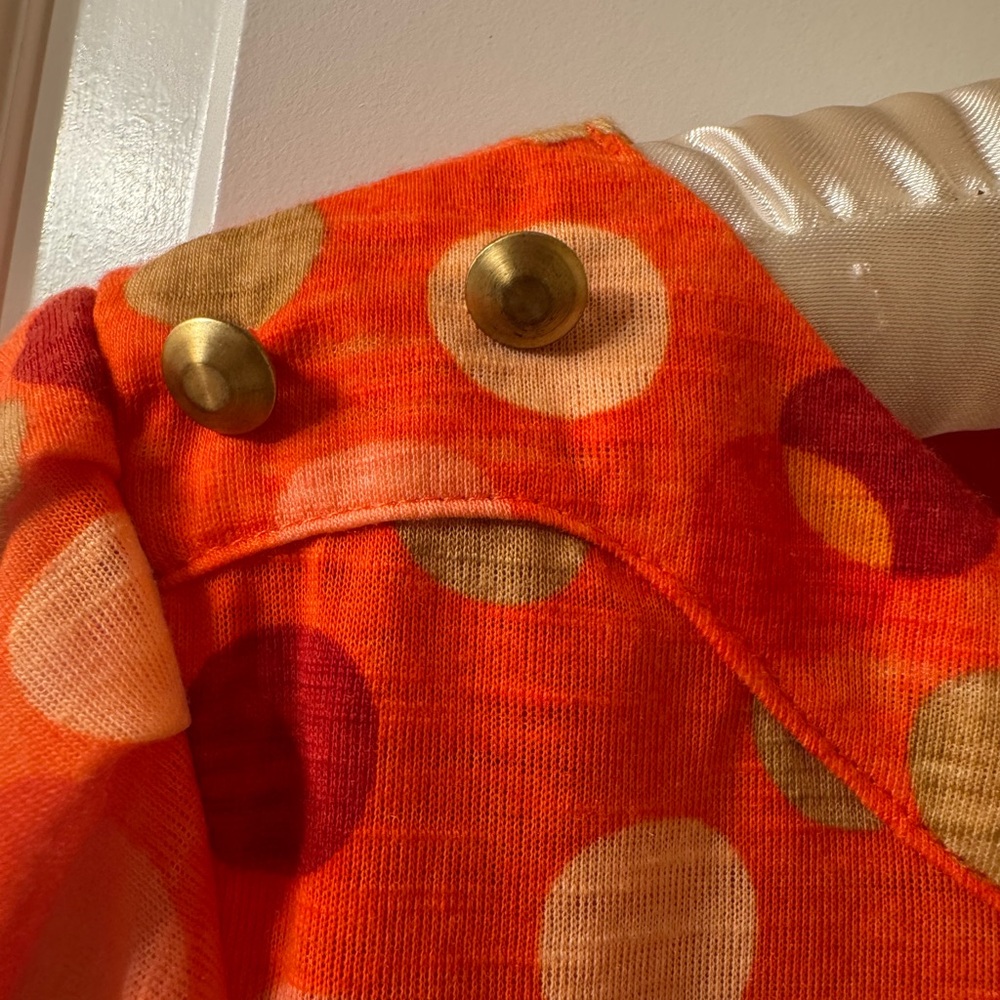 New Directions Orange With Colorful Polka Dot Blouse - Picture 3 of 11